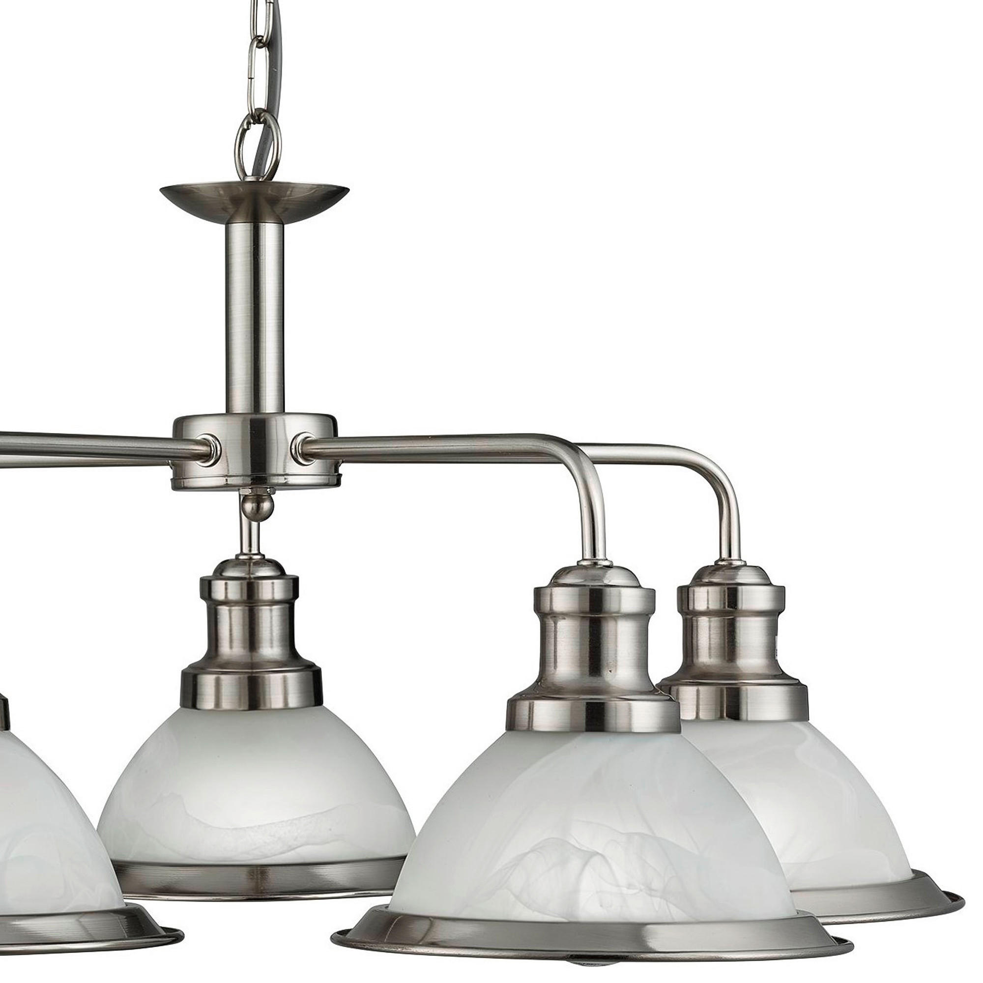 HÄNGLAMPA Bistro 63/88 cm  - vit/silver, Design, metall/glas (63/88cm)