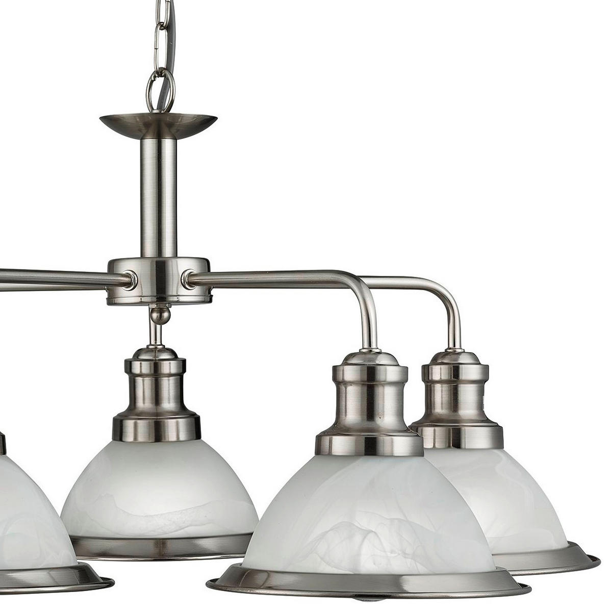 HÄNGLAMPA Bistro 63/88 cm  - vit/silver, Design, metall/glas (63/88cm)