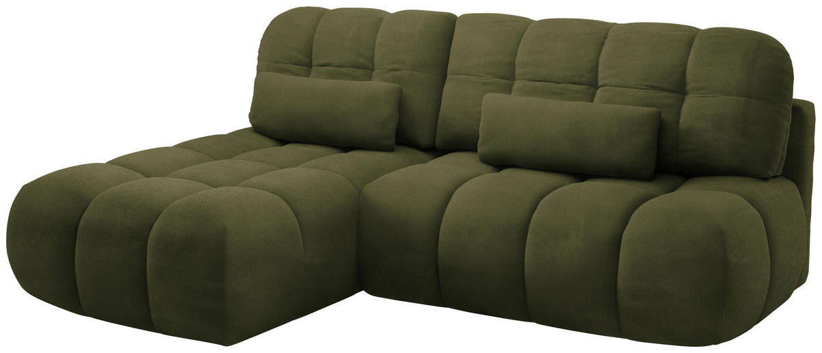 ECKSOFA TARANTO Grün Webstoff  - Schwarz/Grün, Design, Kunststoff/Textil (172/225cm) - Livetastic