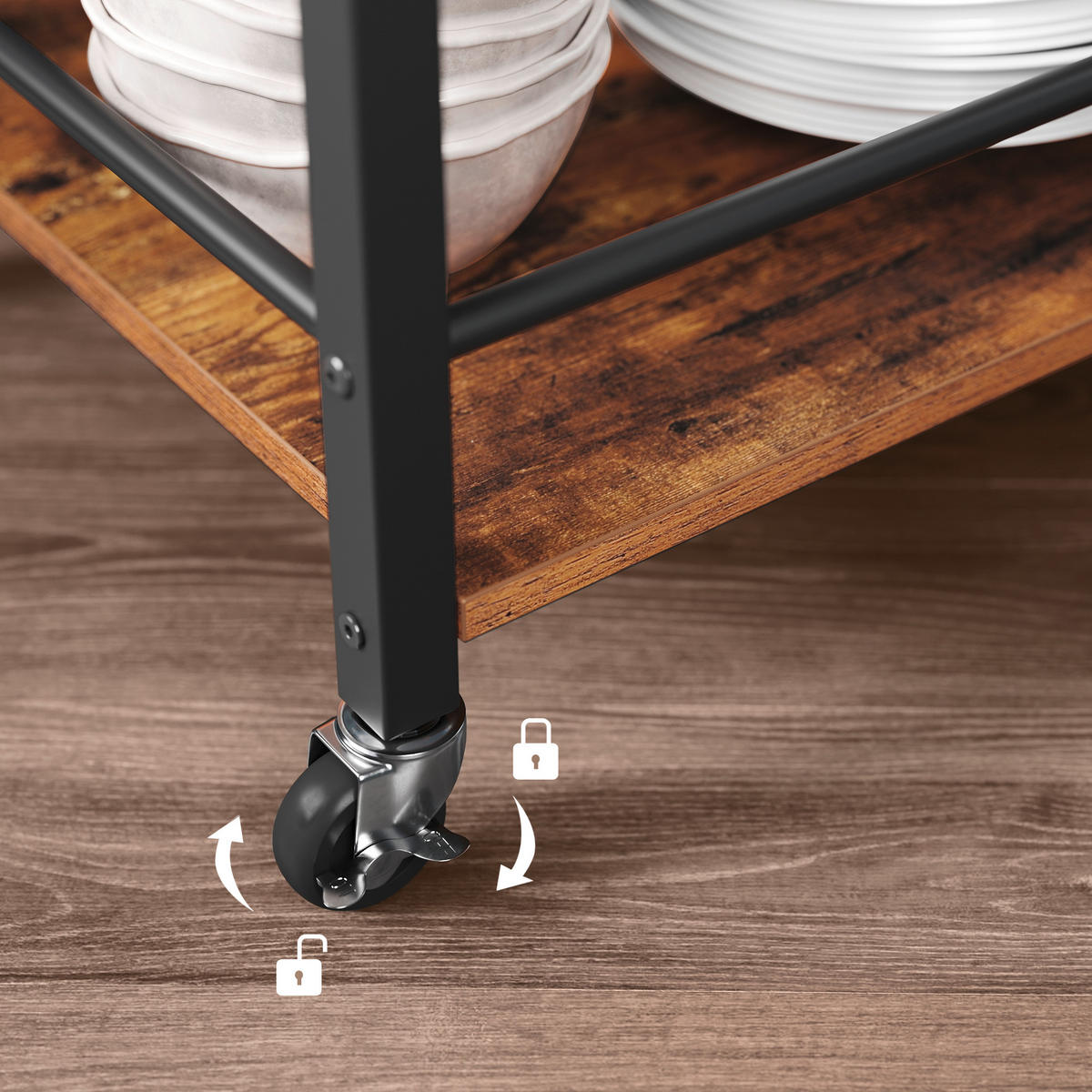 ALLZWECKWAGEN in Schichtholz Braun, Schwarz  - Schwarz/Braun, Natur, Holzwerkstoff/Metall (72/40/86cm) - Boxxx