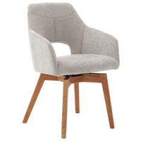 ARMLEHNSTUHL  in Mikrofaser  - Wildeiche/Weiss, Design, Holz/Textil (57/84/57cm) - Voleo