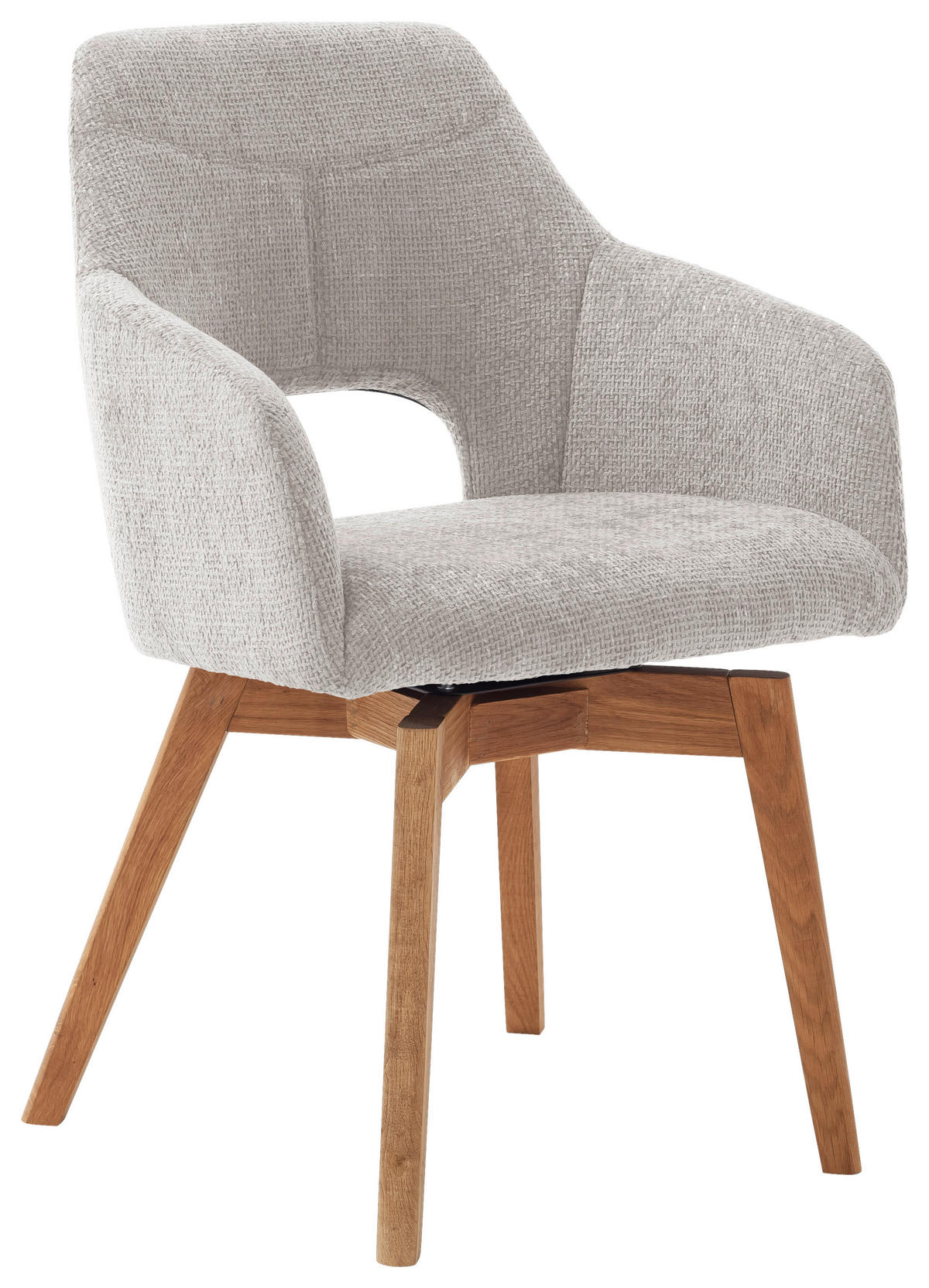 ARMLEHNSTUHL  in Mikrofaser  - Wildeiche/Weiss, Design, Holz/Textil (57/84/57cm) - Voleo