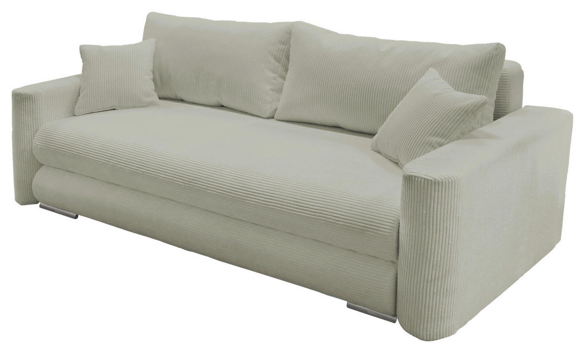 SCHLAFSOFA in Cord Taupe  - Taupe/Silberfarben, Design, Kunststoff/Textil (232/88/105cm) - MID.YOU