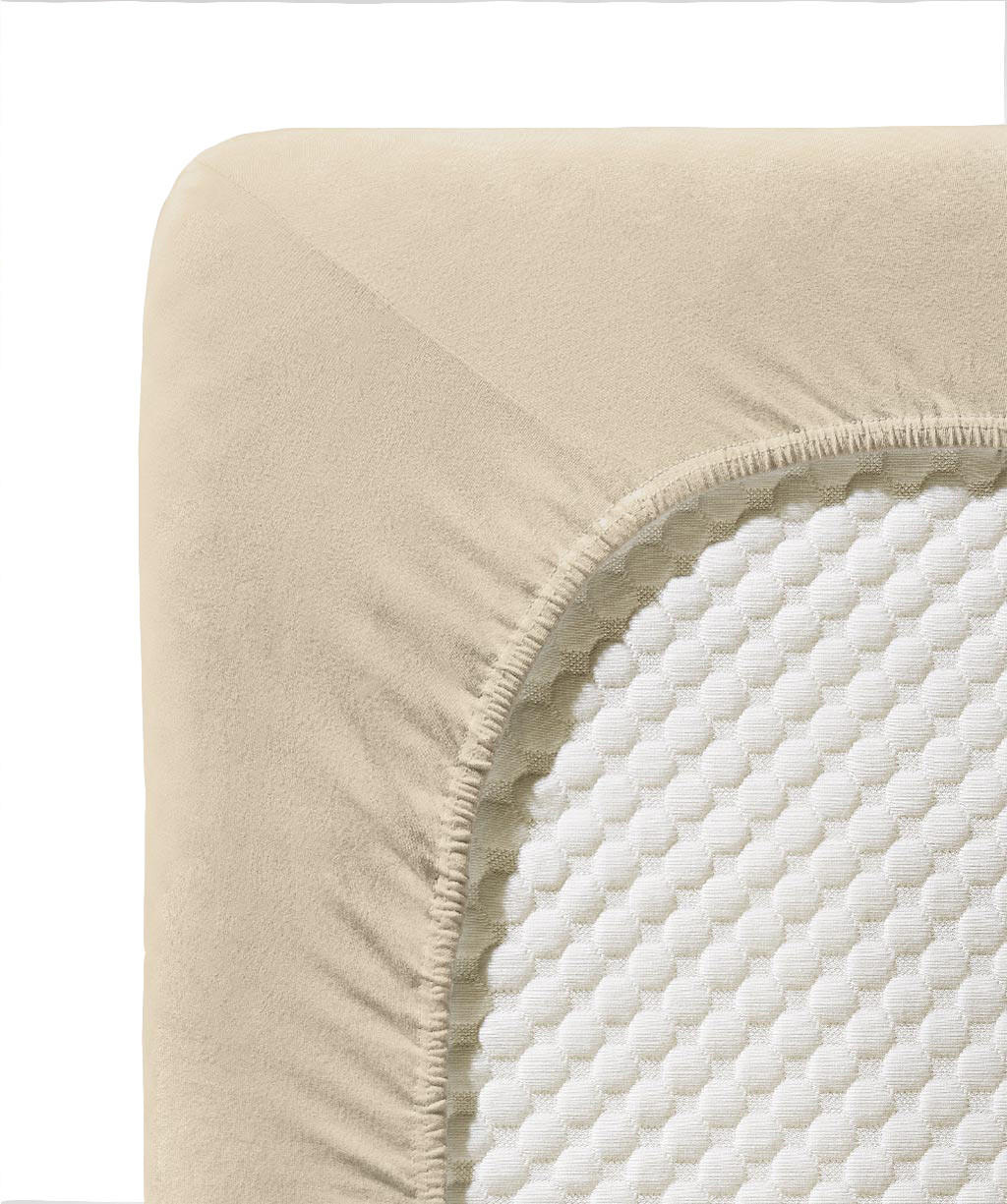 SPANNBETTTUCH Jenny C Single-Jersey - Beige, Basics, Textil (100/200cm) - Fleuresse