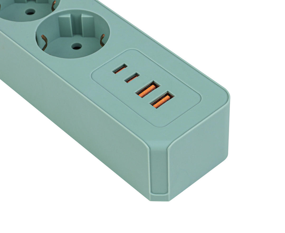 STECKDOSENLEISTE - Mintgrün, Basics, Kunststoff/Metall (24/5,5/4cm) - Mican
