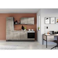 KÜCHENBLOCK 240 cm   in Graphitfarben, Grau  - Schwarz/Graphitfarben, Trend, Holzwerkstoff/Metall (240cm) - Impuls