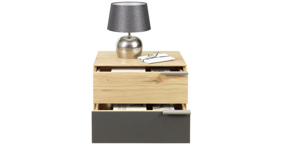 NACHTSCHRANK 60/45/40 cm Wildkernbuche massiv  - Anthrazit/Buchefarben, KONVENTIONELL, Glas/Holz (60/45/40cm) - Valnatura