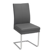 SCHWINGSTUHL in Metall, Textil Edelstahlfarben, Grau - Edelstahlfarben/Grau, Design, Textil/Metall (43/94/56cm) - Valnatura