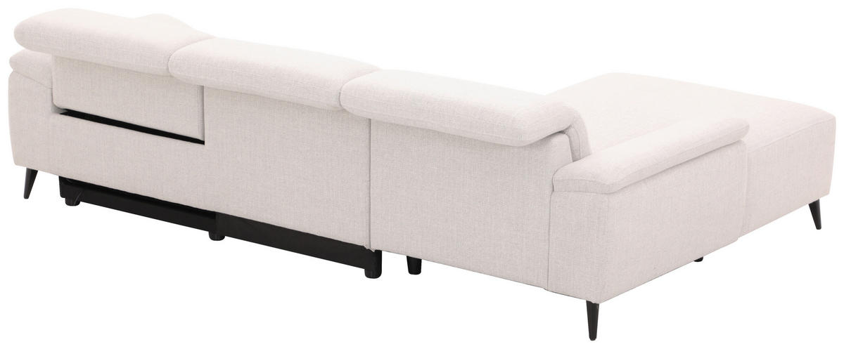 ECKSOFA inkl. Funktionen Hellgrau Leinenoptik  - Schwarzchrom/Hellgrau, Design, Holz/Kunststoff (270/75/171cm) - Xora