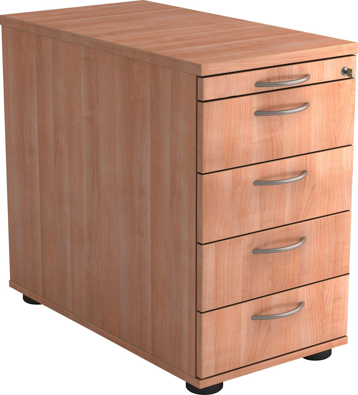 ANSTELLCONTAINER Nussbaumfarben  - Nussbaumfarben/Alufarben, KONVENTIONELL, Holzwerkstoff/Kunststoff (42,8/72-76/80cm) - Venda