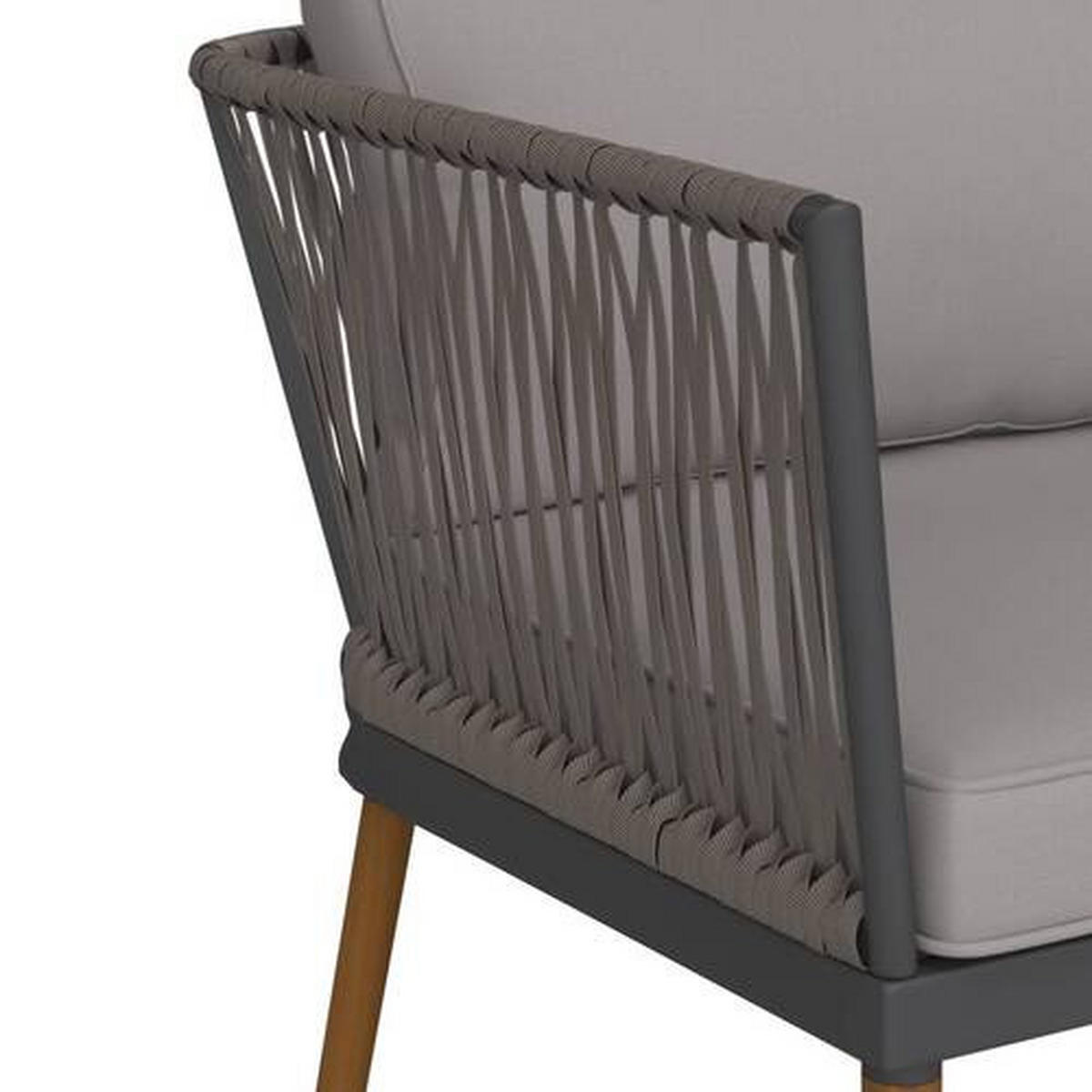 GARTENSET   - Schwarz/Akaziefarben, Modern, Holz/Textil (110/161,7/40/75,8/70/77cm) - Ambia Garden