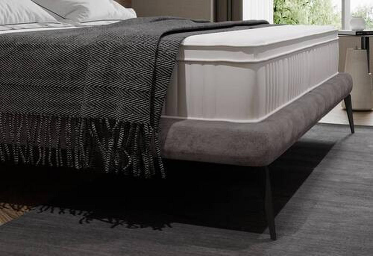 KÁRPITOZOTT ÁGY 180/200 cm  sötétszürke  - fekete/sötétszürke, Modern, textil/fém (180/200cm) - Livetastic