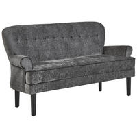 SITZBANK 180/91/75 cm Flachgewebe Grau, Schwarz Buche massiv  - Schwarz/Grau, LIFESTYLE, Holz/Textil (180/91/75cm) - Valdera