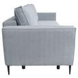 SCHLAFSOFA mit Liegefunktion, Rücken echt, haustierfreundlicher Bezug Cord Grau - Schwarz/Grau, KONVENTIONELL, Textil/Metall (222/93/98cm) - Carryhome