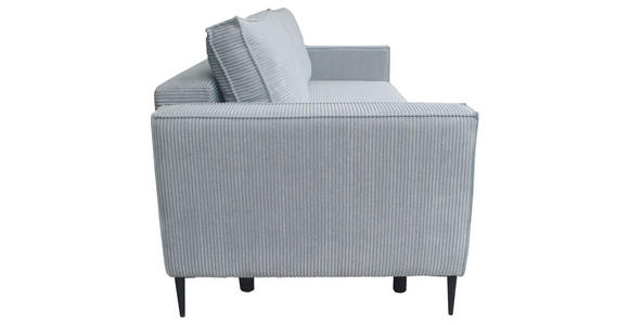 SCHLAFSOFA mit Liegefunktion, Rücken echt, haustierfreundlicher Bezug Cord Grau - Schwarz/Grau, KONVENTIONELL, Textil/Metall (222/93/98cm) - Carryhome