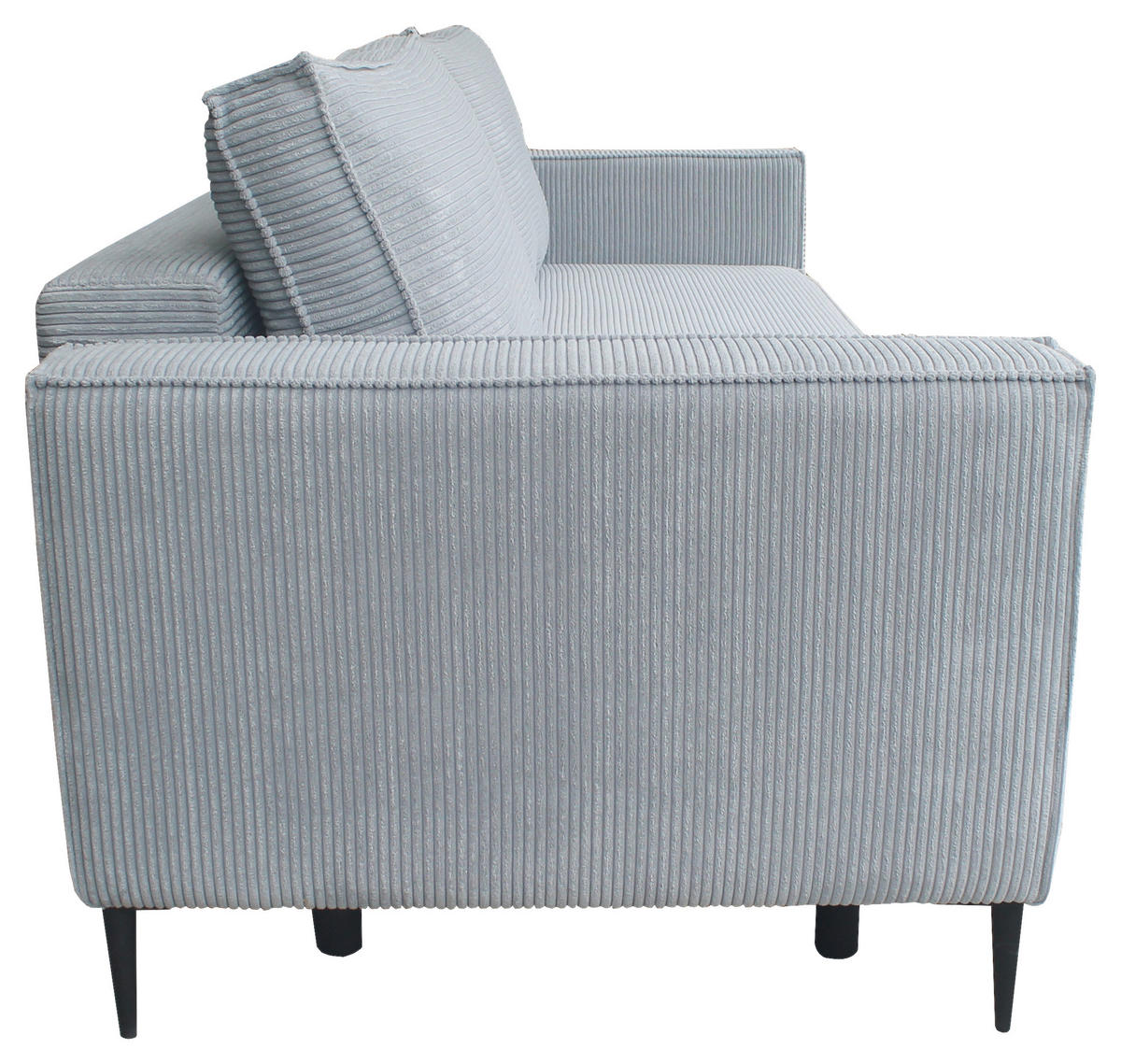 SCHLAFSOFA  mit Liegefunktion, Rücken echt, haustierfreundlicher Bezug Cord Grau  - Schwarz/Grau, KONVENTIONELL, Textil/Metall (222/93/98cm) - Carryhome