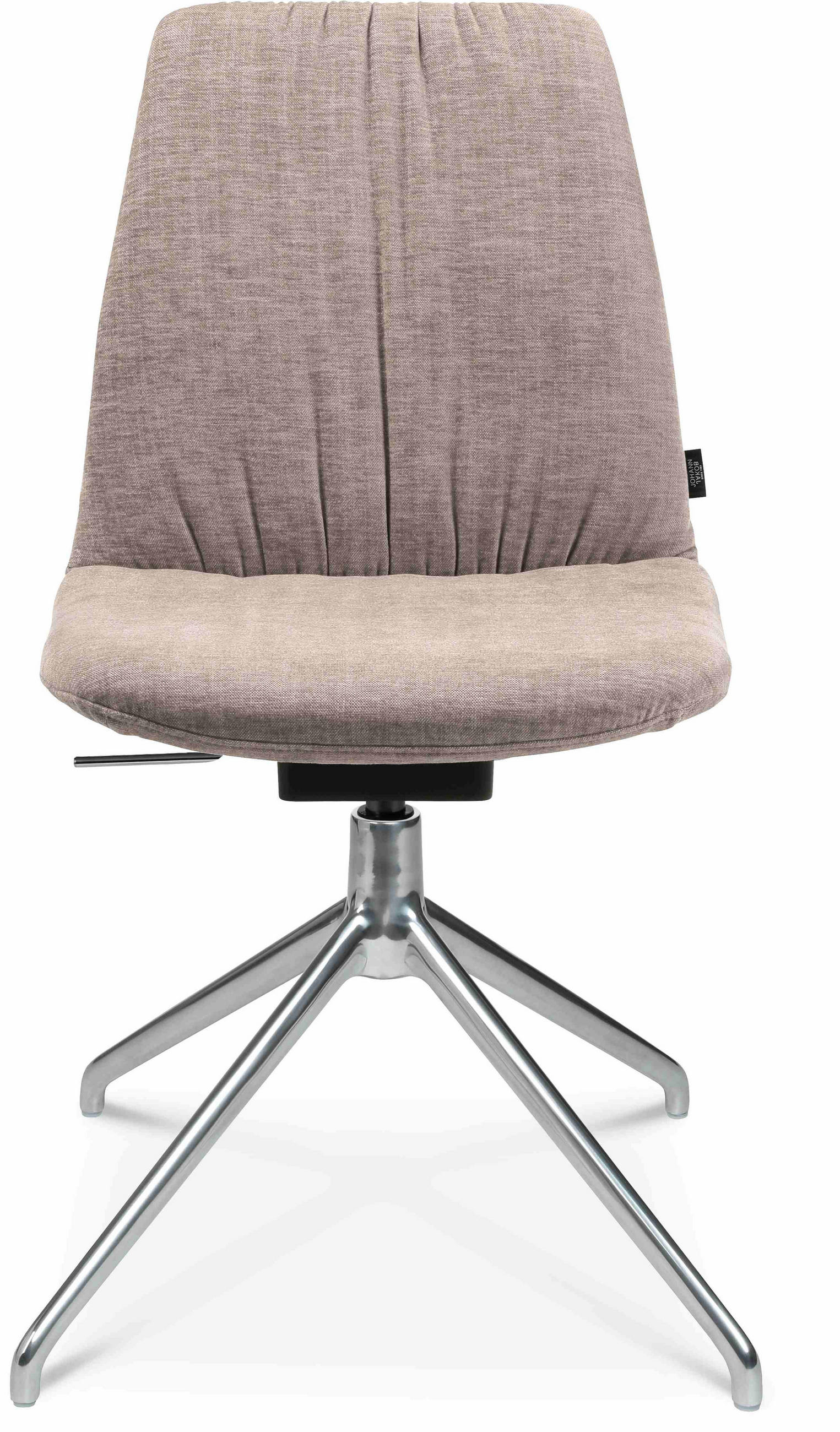 STUHL Velours Ecru  - Ecru/Alufarben, Design, Textil/Metall (46/81,5-84,5/55cm) - Johann Jakob