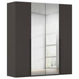 DREHTÜRENSCHRANK 201/235/61 cm,  in Graphitfarben, 4-türig  - Chromfarben/Schwarz, Basics, Glas/Holzwerkstoff (201/235/61cm) - Novel