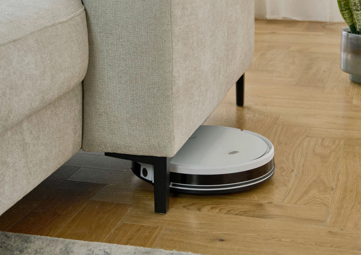 WOHNLANDSCHAFT Dieter Knoll Greige Chenille  - Greige/Schwarz, Design, Textil/Metall (235/349/175cm) - Dieter Knoll