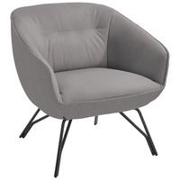 COCKTAILSESSEL - Anthrazit/Hellgrau, Design, Leder/Metall (76/80/73cm) - Joop!