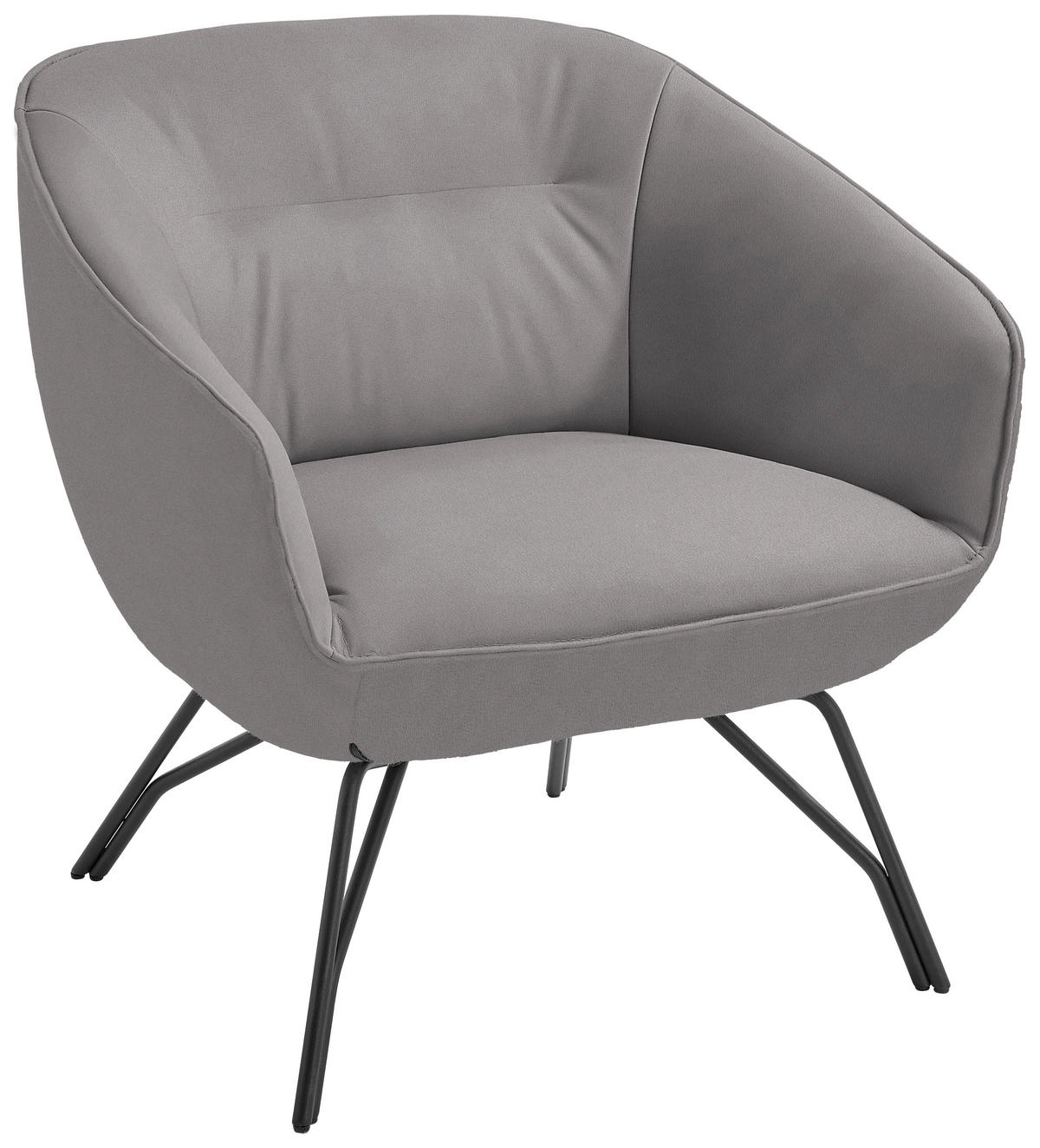 COCKTAILSESSEL - Anthrazit/Hellgrau, Design, Leder/Metall (76/80/73cm) - Joop!