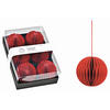 CHRISTBAUMKUGEL-SET 8 cm 6-teilig  - Rot, Basics, Papier (8cm) - X-Mas