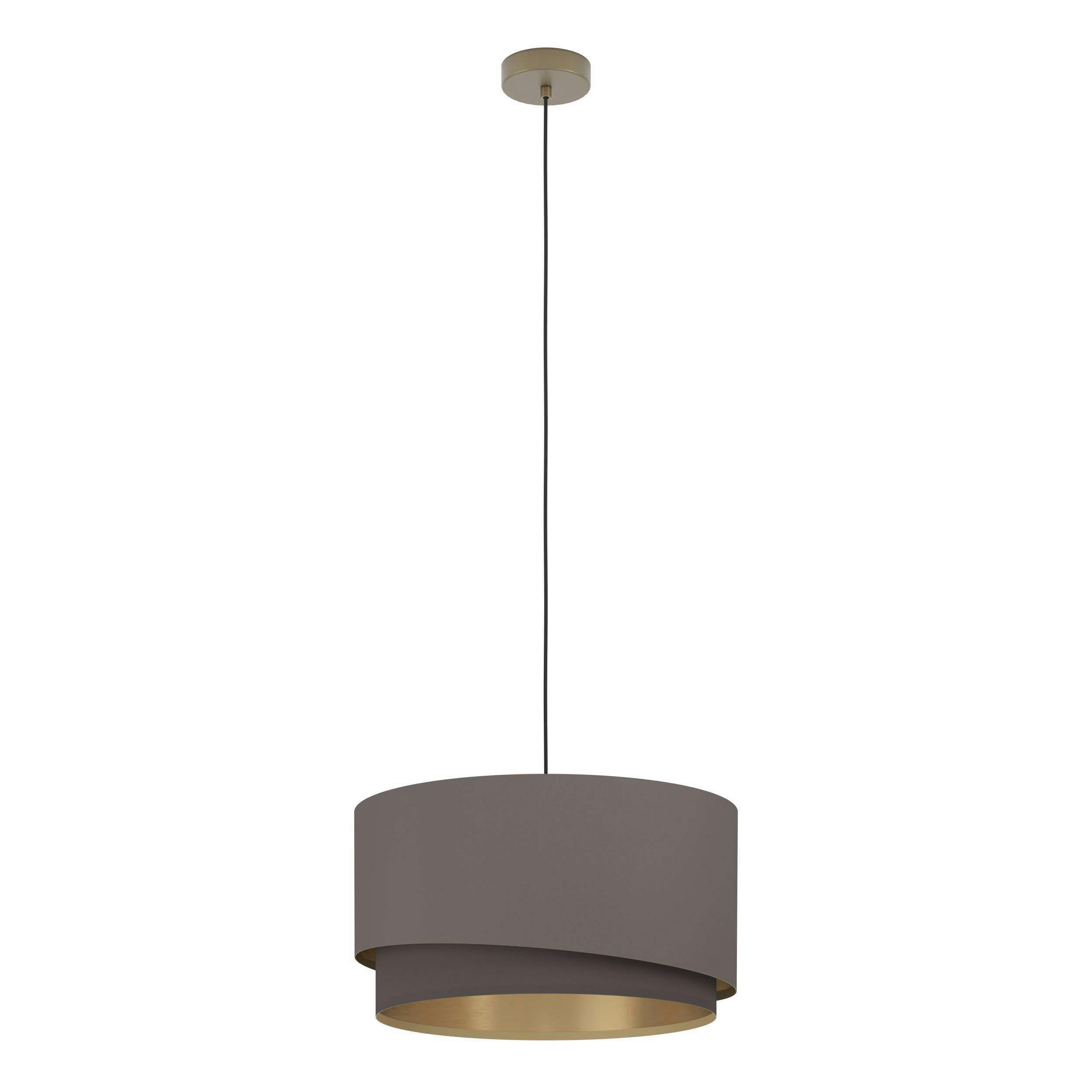 HÄNGELEUCHTE 45 cm  - Messingfarben/Schwarz, Basics, Textil/Metall (45cm) - Eglo