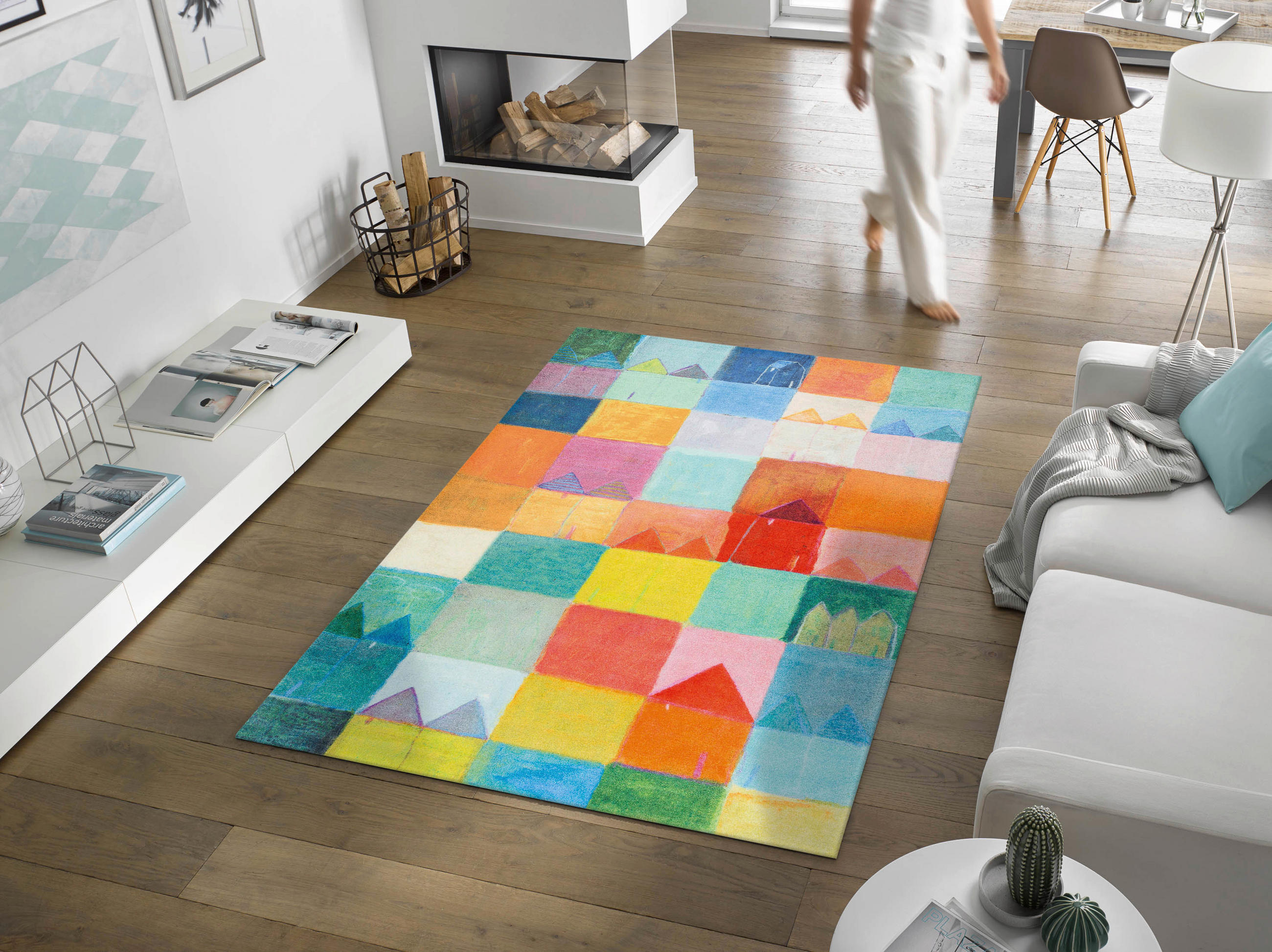 FUßMATTE  70/120 cm  Multicolor  - Multicolor, KONVENTIONELL, Kunststoff/Textil (70/120cm) - wash+dry