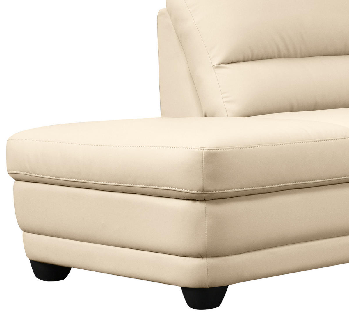 ECKSOFA in Lederlook Beige  - Beige, Design, Kunststoff/Textil (225/245cm) - Livetastic