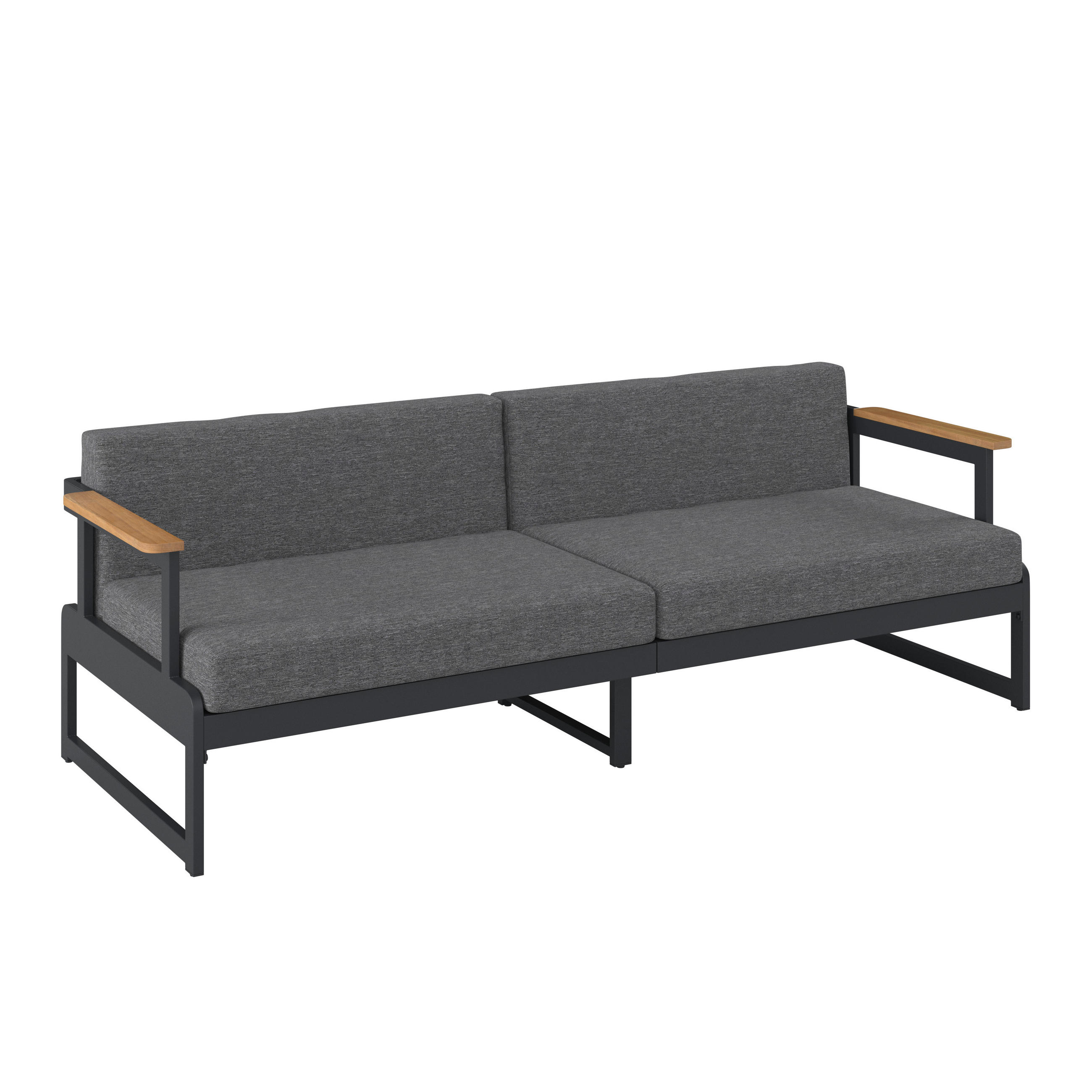 LOUNGESOFA  - Grau, Modern, Holz/Metall (192/73/57cm) - Ambia Garden