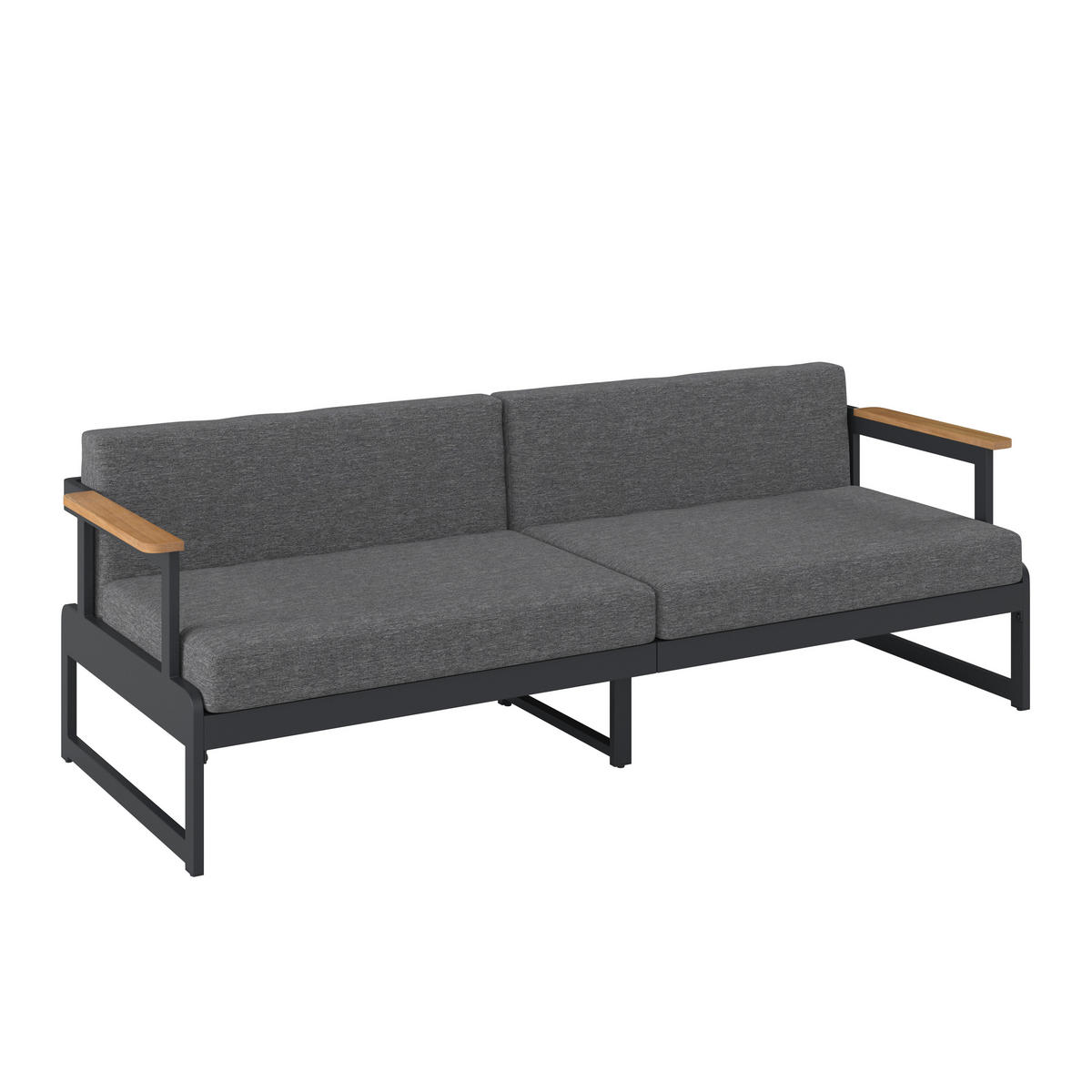 LOUNGESOFA 192/73/57 cm Akazie Hartholz Aluminium  - Grau, MODERN, Holz/Metall (192/73/57cm) - Ambia Garden