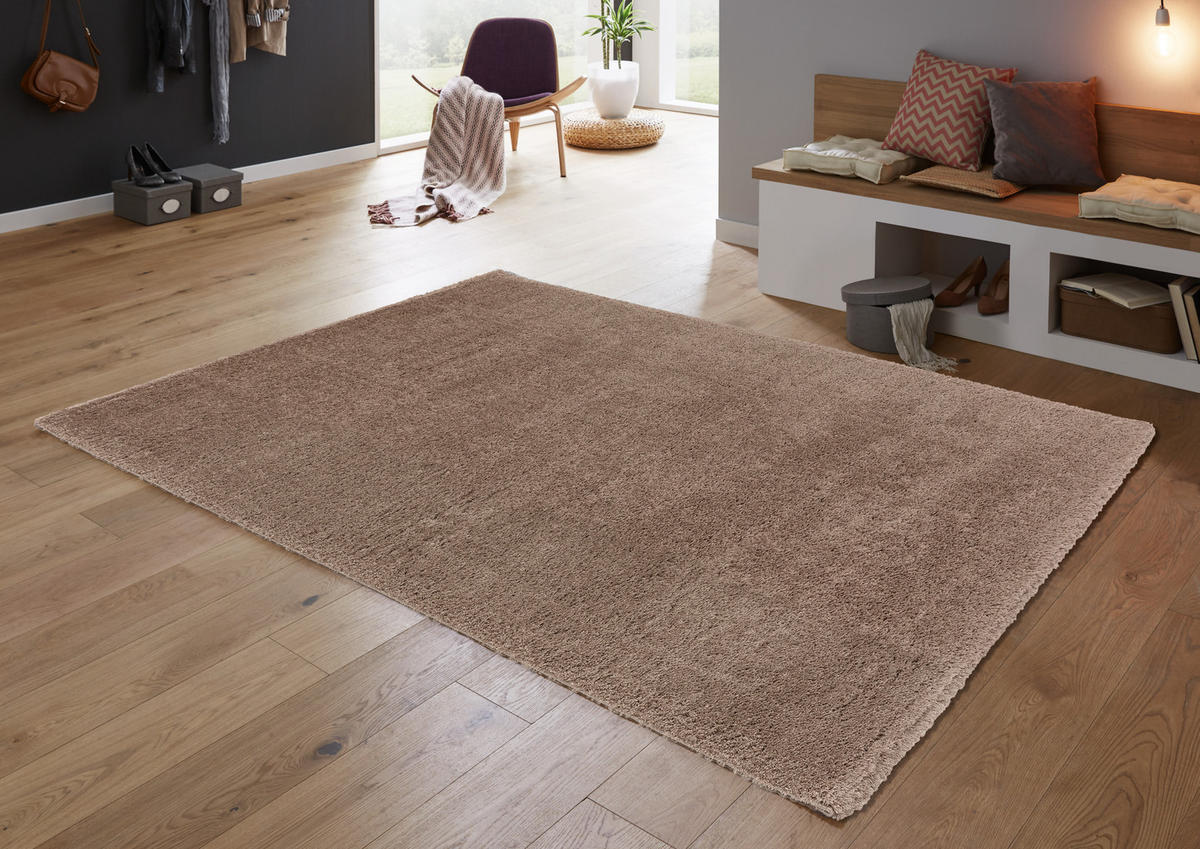 HOCHFLORTEPPICH 133/190 cm Salerno Braun, Hellbraun  - Hellbraun/Braun, Design, Textil (133/190cm) - Novel