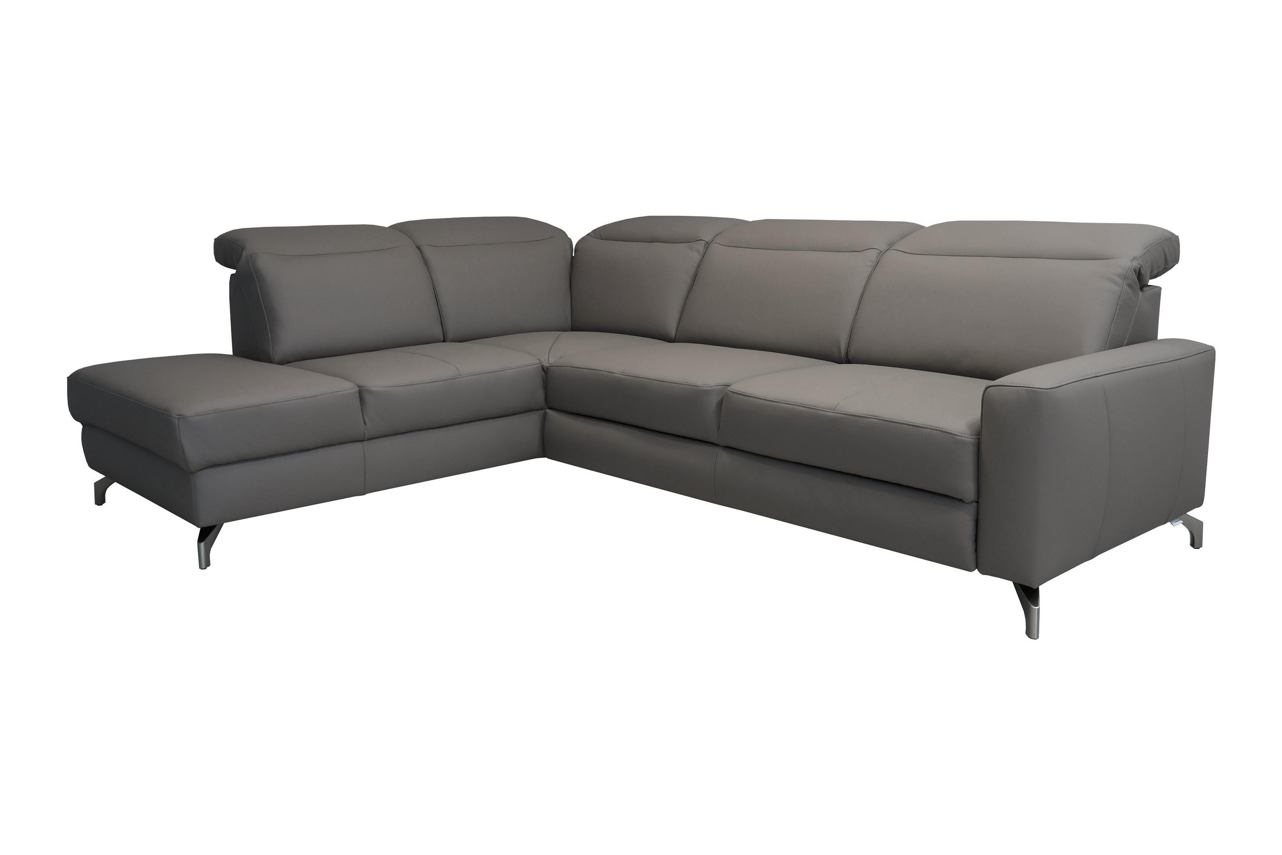 SAROKGARNITÚRA bőr taupe  - taupe, Basics, bőr/fém (217/86/284cm) - Andante