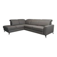 SAROKGARNITÚRA bőr taupe  - taupe, Basics, bőr/fém (217/86/284cm) - Andante