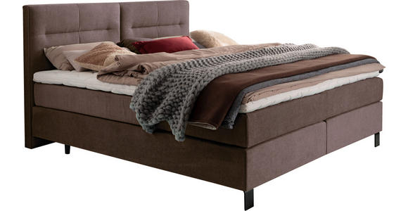 BOXSPRINGBETT 200/220 cm  in Braun  - Schwarz/Braun, KONVENTIONELL, Textil/Metall (200/220cm) - Esposa