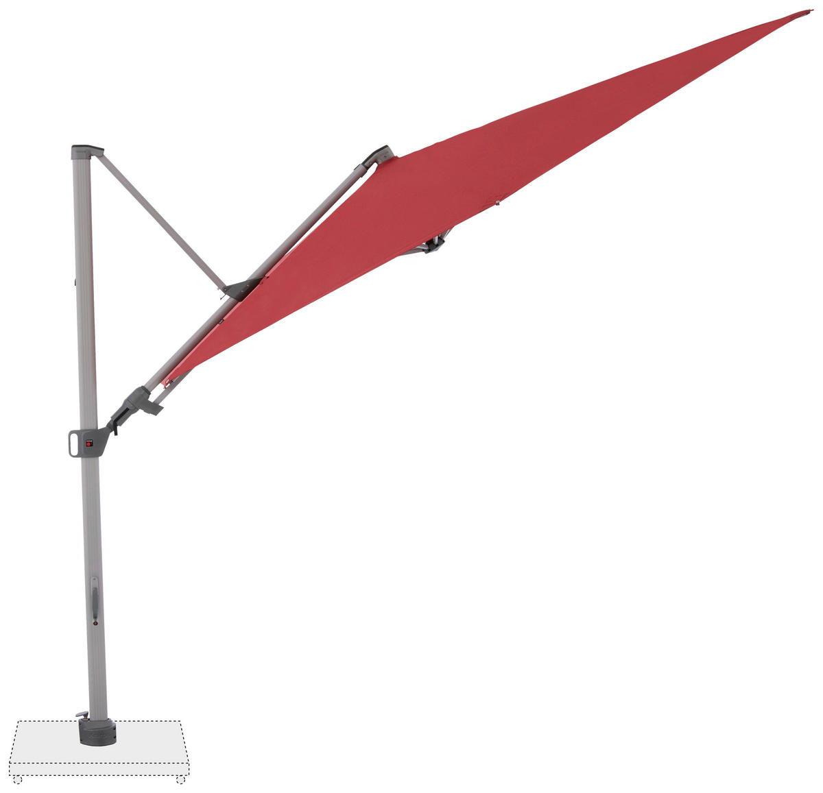 AMPELSCHIRM 275 cm Bordeaux  - Bordeaux/Silberfarben, KONVENTIONELL, Textil/Metall (275/275cm) - KNIRPS