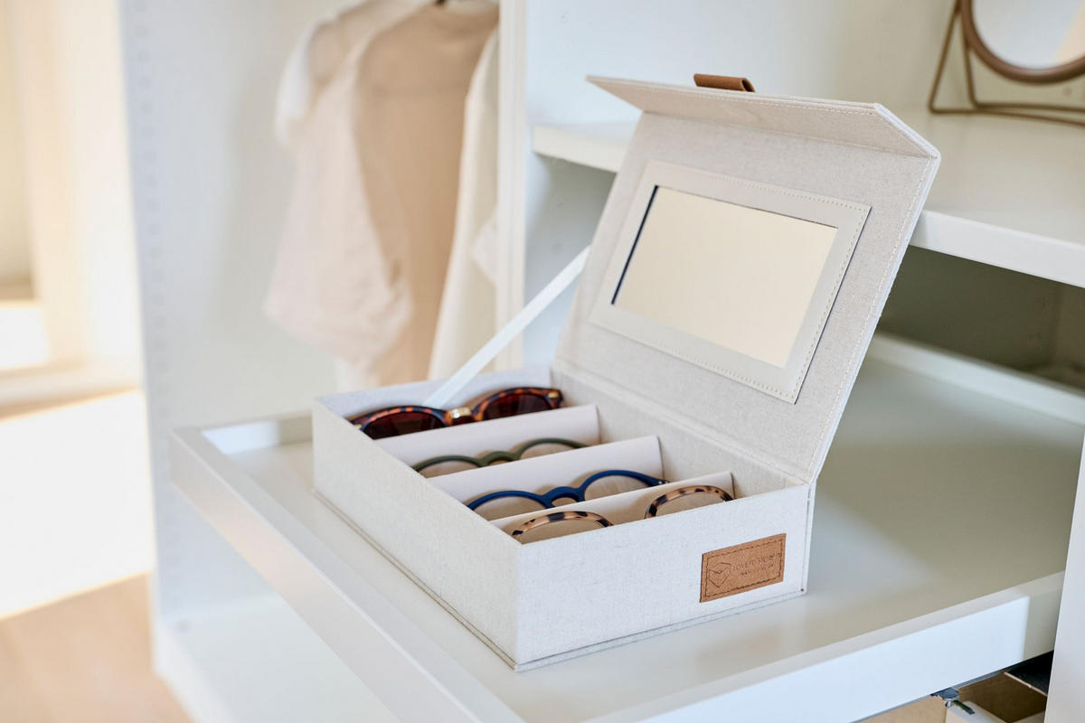 BRILLENBOX - Beige, Basics, Karton/Textil (24/16/6cm) - Store It