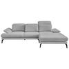 ECKSOFA in Webstoff Grau  - Schwarz/Grau, Design, Textil/Metall (289/180cm) - Stylife