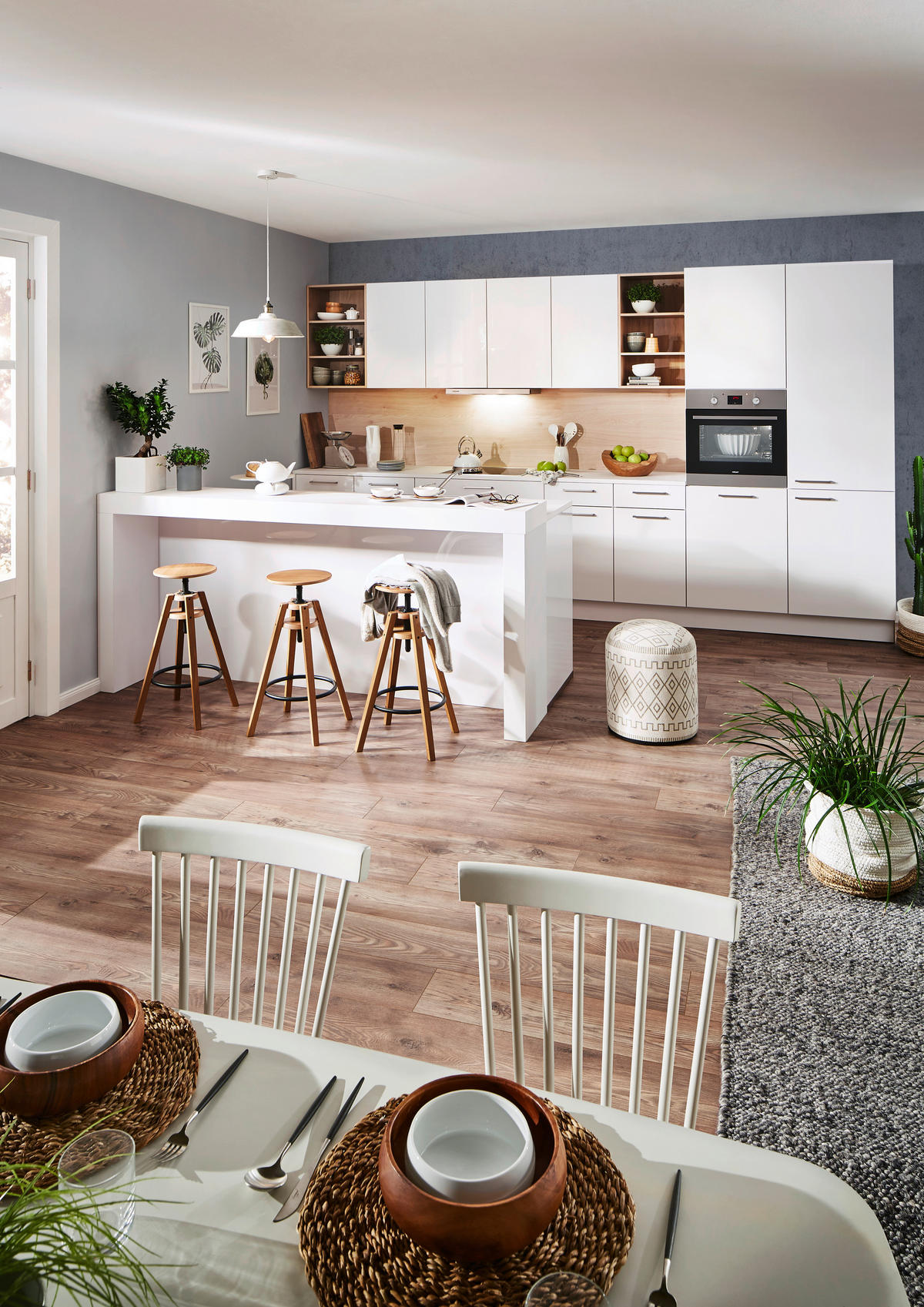 EINBAUKÜCHE LUX  - Braun/Weiß, Design, Holzwerkstoff - Nolte Küchen
