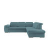 ECKSOFA in Cord Petrol  - Chromfarben/Petrol, Design, Textil/Metall (283/228cm) - Livetastic