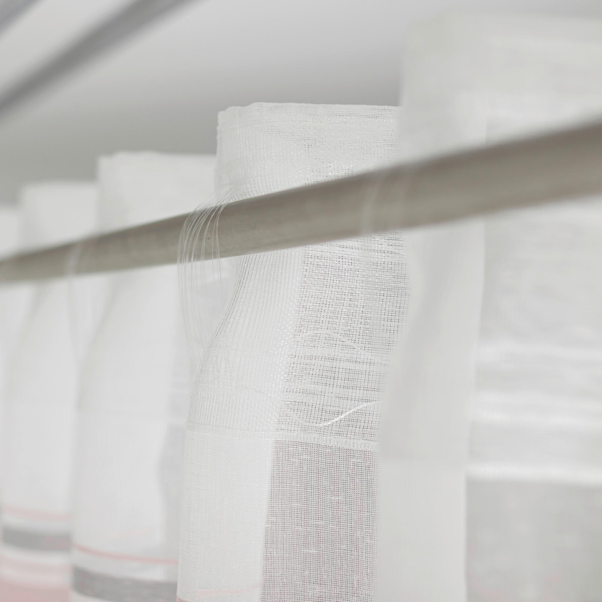 Thumbnail - Fertigvorhang, Silber, Weiß, Hellrosa, Textil, Streifen, 140x245 cm, Oeko-Tex® Standard 100, beliebig kürzbar, für Stang...