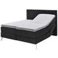 BOXSPRINGBETT 180/200 cm  in Anthrazit  - Chromfarben/Anthrazit, Design, Textil/Metall (180/200cm) - Xora