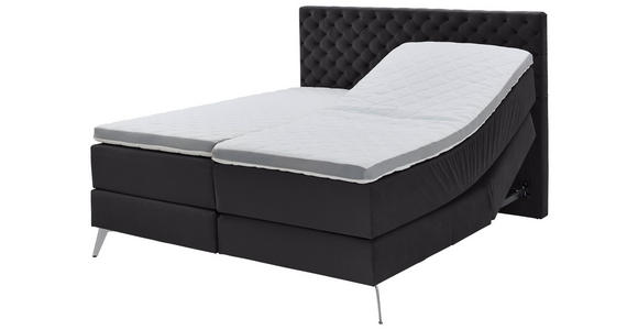 BOXSPRINGBETT 180/200 cm  in Anthrazit  - Chromfarben/Anthrazit, Design, Textil/Metall (180/200cm) - Xora