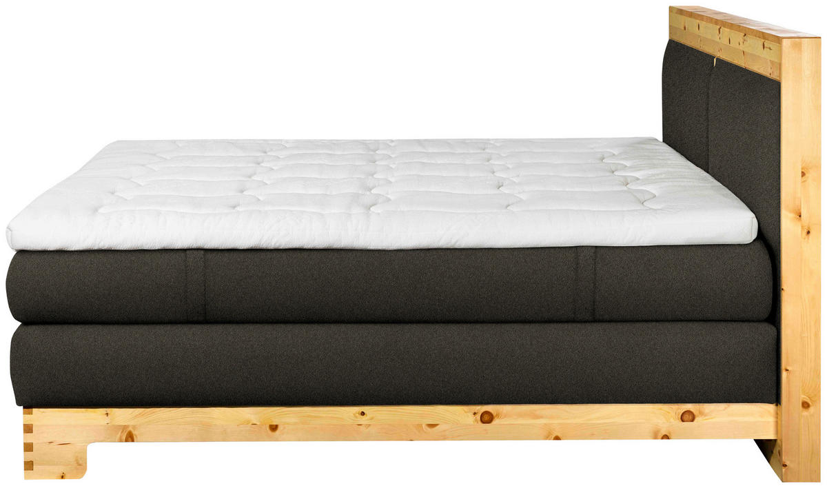 BOXSPRINGBETT 180/200 cm  in Dunkelbraun  - Dunkelbraun, Natur, Holz/Textil (180/200cm) - Linea Natura