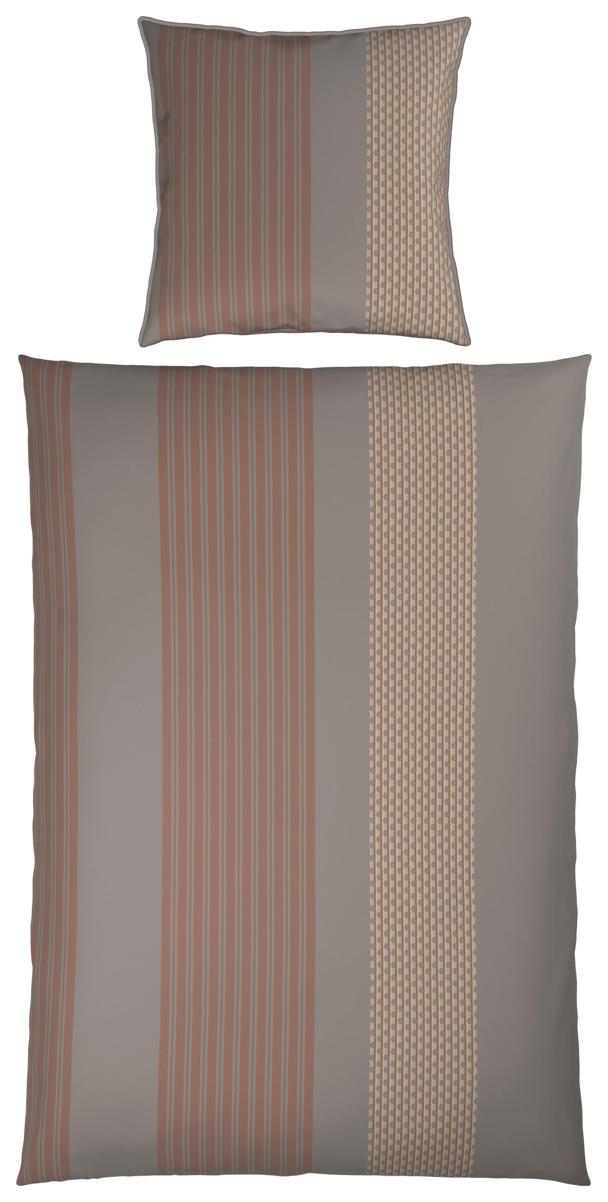 WENDEBETTWÄSCHE Satin 155/220 cm  - Grau, Textil (155/220cm) - Dieter Knoll