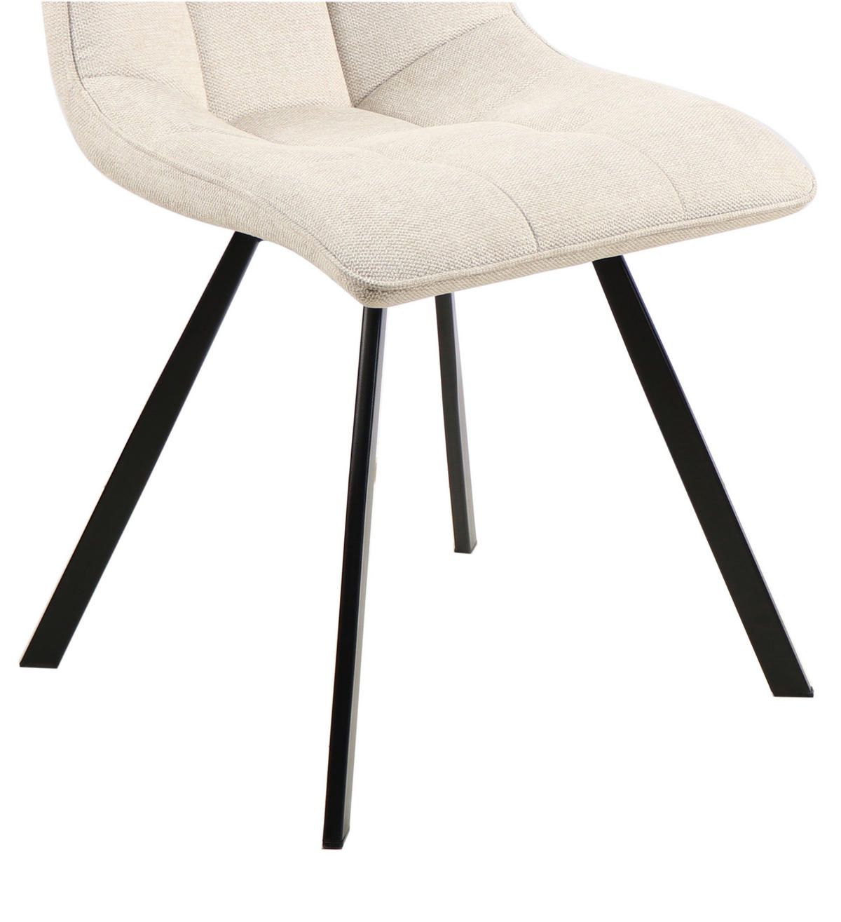 STUHL Leinenoptik Schwarz, Beige  - Beige/Schwarz, Design, Textil/Metall (47/61/86cm) - Xora