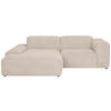 ECKSOFA HANNAH Beige Cord  - Beige/Schwarz, Design, Kunststoff/Textil (170/252cm) - MID.YOU