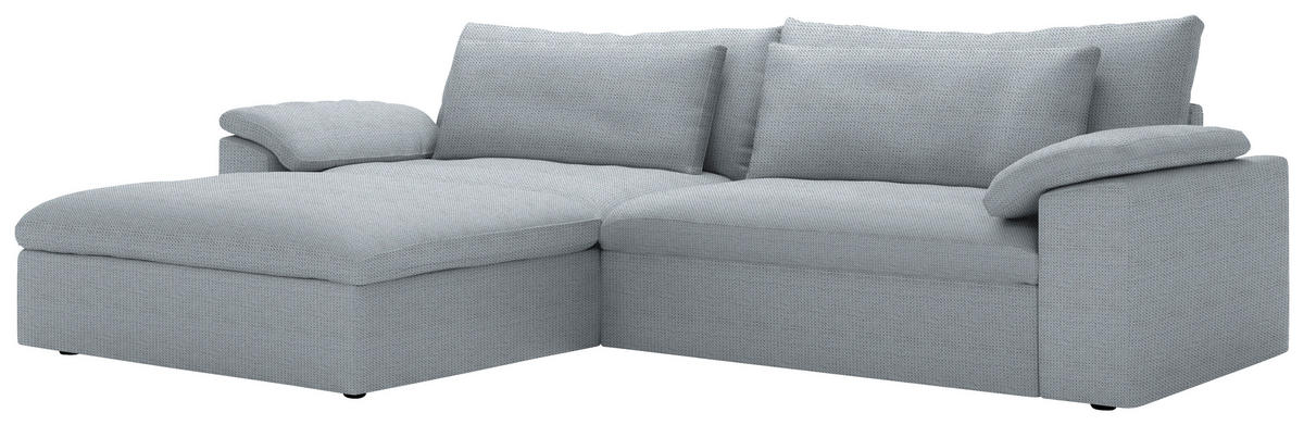 ECKSOFA  Chenille Hellgrau  - Hellgrau/Schwarz, Modern, Kunststoff/Textil (198/306cm) - Carryhome