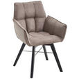 ARMLEHNSTUHL  in Flachgewebe  - Schwarz/Cappuccino, Design, Holz/Textil (61/87/63cm) - Waldwelt