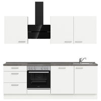 KÜCHENLEERBLOCK 240 cm   in Grau, Weiß  - Edelstahlfarben/Weiß, MODERN, Holzwerkstoff/Metall (240cm) - Nobilia